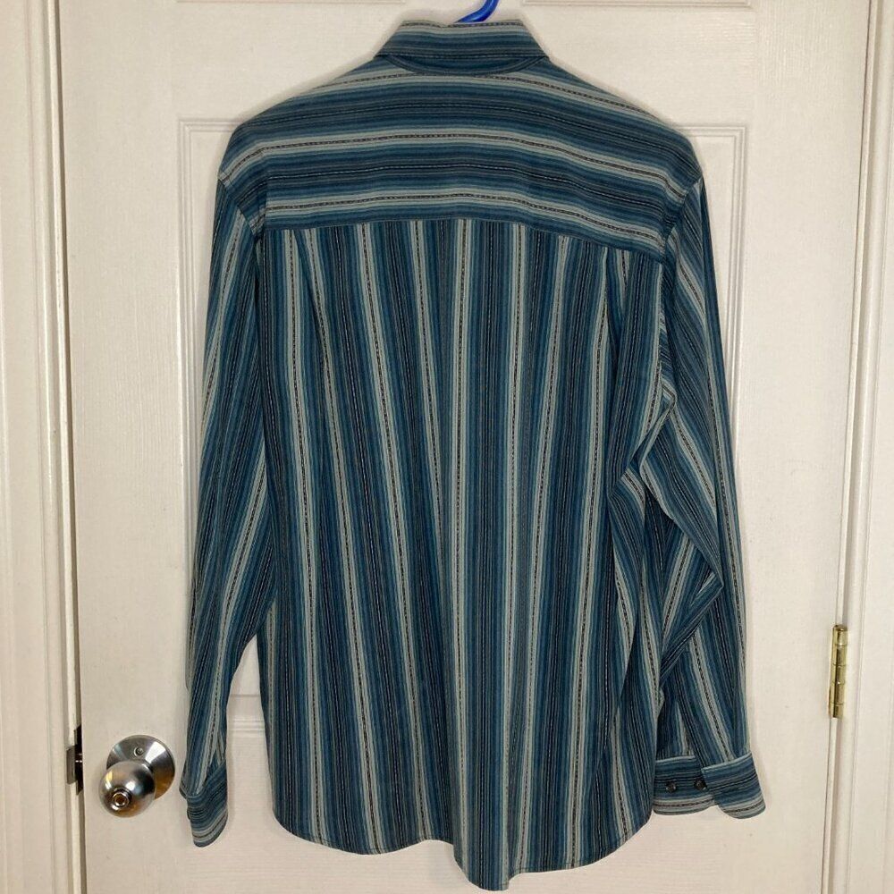 Tommy Bahama 100% Silk Multicolored Stripe Long Sleeve Shirt Size Medium - Picture 6 of 8